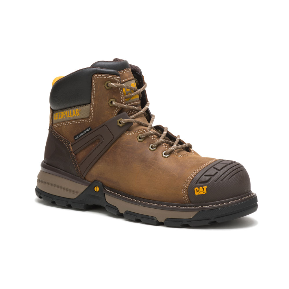 Caterpillar Men's Excavator Superlite Wp Nt Safety Boots Dark Beige CAT-78063